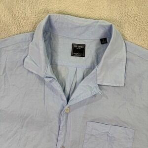 Todd Snyder Mens Large Button Down Camp Shirt Tailored Quality Light Blue Casual